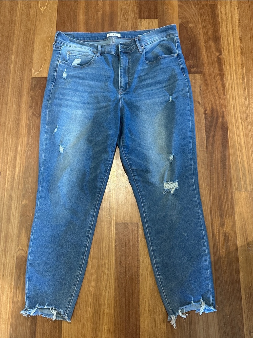Women's Distressed Blue Denim Jeans